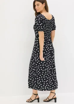 Online Vestido midi de mezcla de viscosa Mujer Vestidos|Novedades