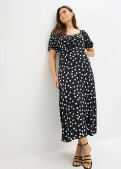 Online Vestido midi de mezcla de viscosa Mujer Vestidos|Novedades