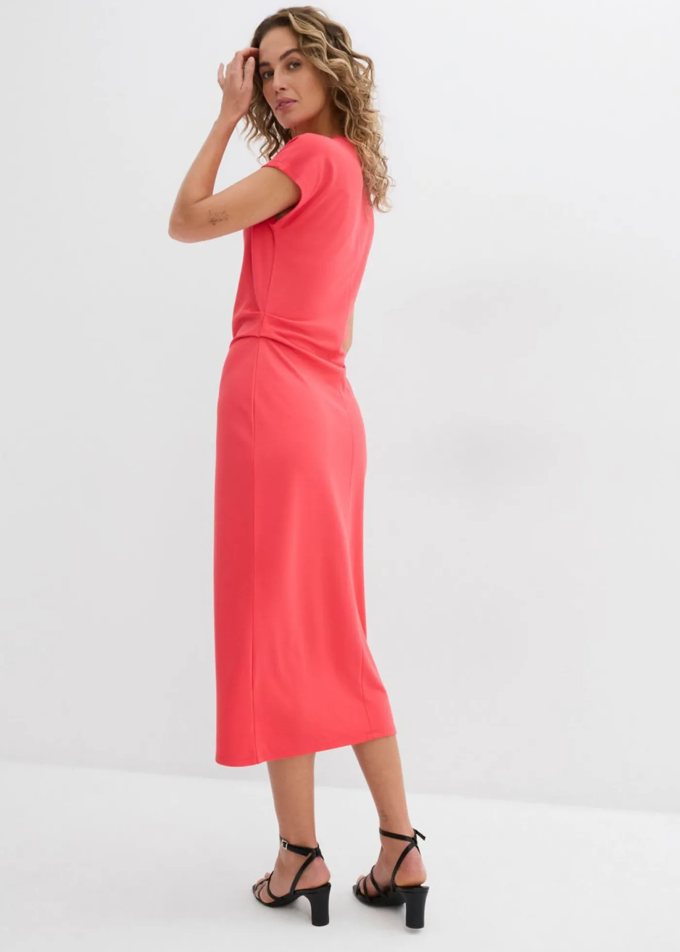 Best Vestido midi de mezcla de viscosa suave Mujer Esenciales|Vestidos