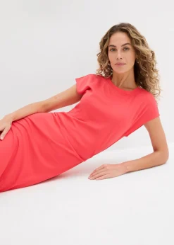 Best Vestido midi de mezcla de viscosa suave Mujer Esenciales|Vestidos
