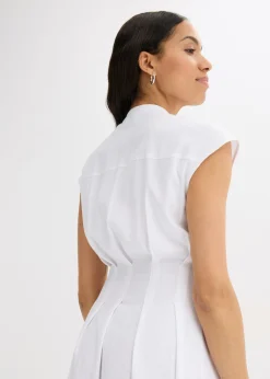 Hot Vestido midi de mezcla de lino ligero Mujer Vestidos