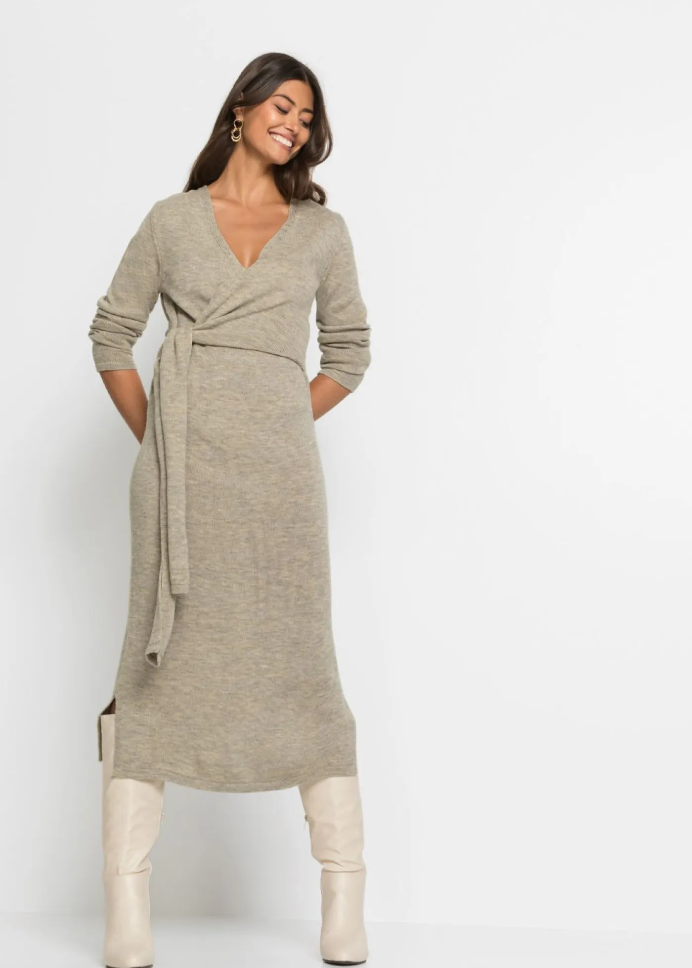 Vestido midi de punto Mujer Vestidos|Ropa De Punto