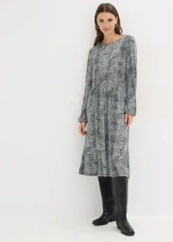 Hot Vestido midi de punto de mezcla de viscosa Mujer Vestidos