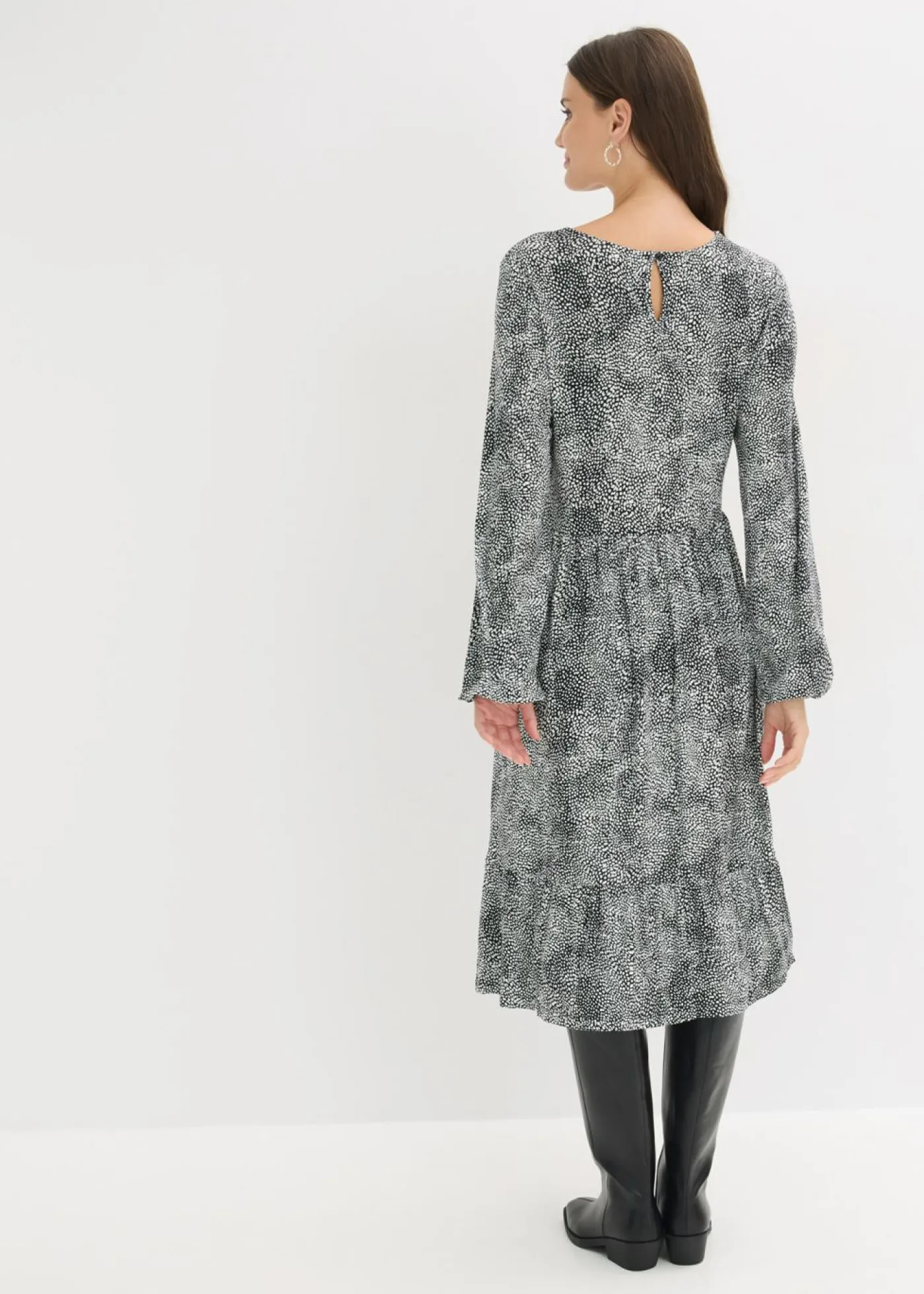 Hot Vestido midi de punto de mezcla de viscosa Mujer Vestidos