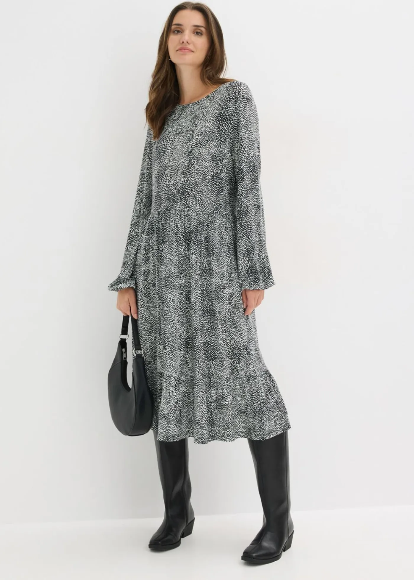 Hot Vestido midi de punto de mezcla de viscosa Mujer Vestidos