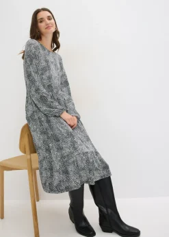 Hot Vestido midi de punto de mezcla de viscosa Mujer Vestidos