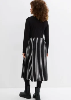 Clearance Vestido midi de punto de algodón Mujer Vestidos|Tallas Pequeñas