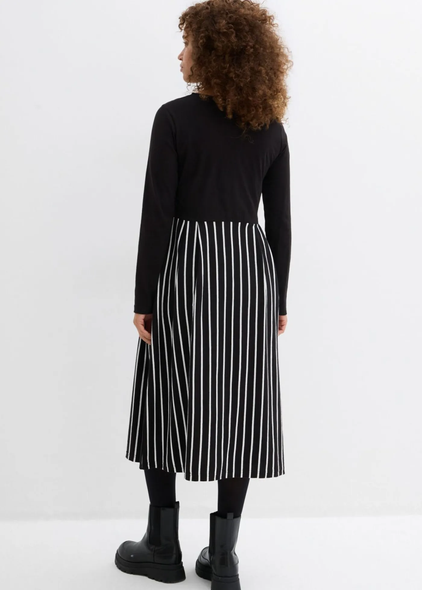Clearance Vestido midi de punto de algodón Mujer Vestidos|Tallas Pequeñas