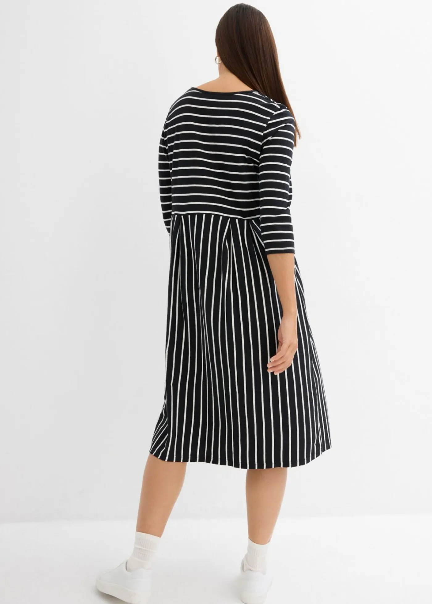 Clearance Vestido midi de punto de algodón Mujer Vestidos