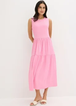 Hot Vestido midi de punto estructurado con escote en la espalda Mujer Vestidos