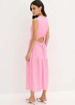 Hot Vestido midi de punto estructurado con escote en la espalda Mujer Vestidos