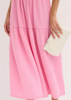 Hot Vestido midi de punto estructurado con escote en la espalda Mujer Vestidos