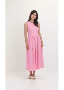 Hot Vestido midi de punto estructurado con escote en la espalda Mujer Vestidos