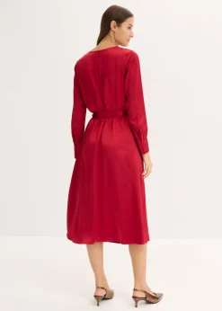 Outlet Vestido midi de satén brillante Mujer Vestidos