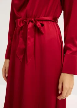 Outlet Vestido midi de satén brillante Mujer Vestidos