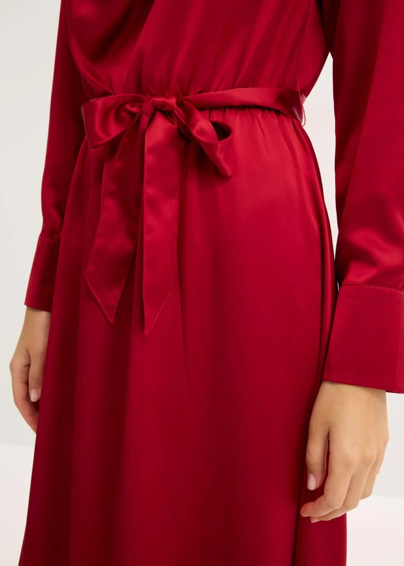 Outlet Vestido midi de satén brillante Mujer Vestidos