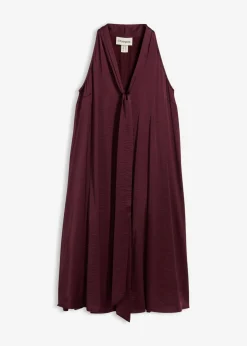 New Vestido midi de satén de mezcla de viscosa Mujer Esenciales|Vestidos