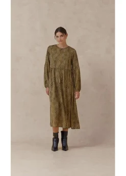 Sale Vestido midi de satén fluido Mujer Vestidos