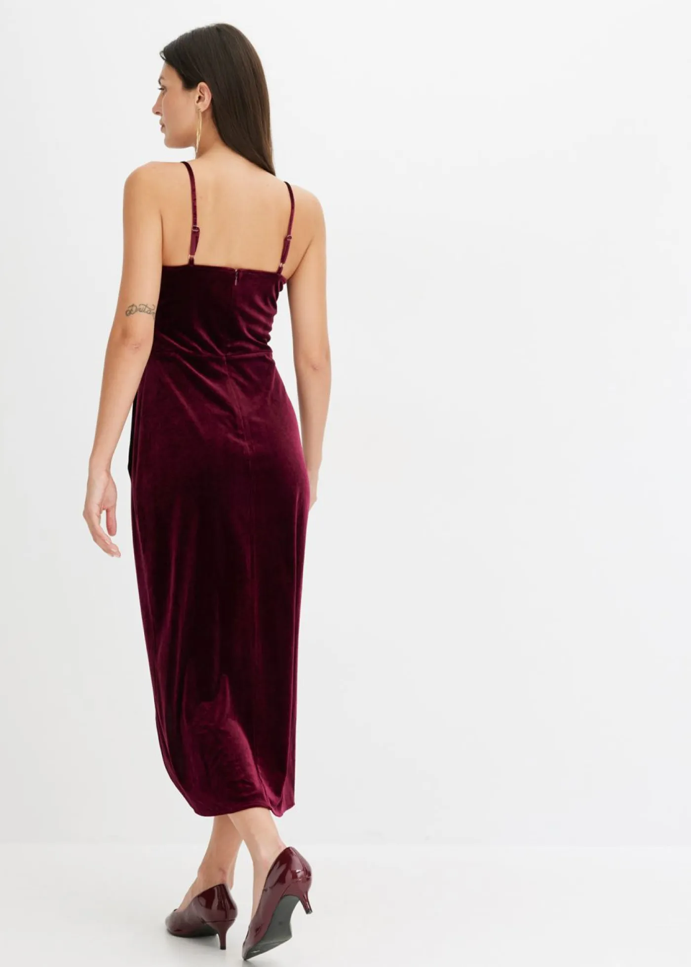 Sale Vestido midi de terciopelo suave y tirantes finos Mujer Vestidos