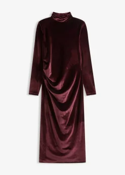 Hot Vestido midi de terciopelo suave Mujer Vestidos