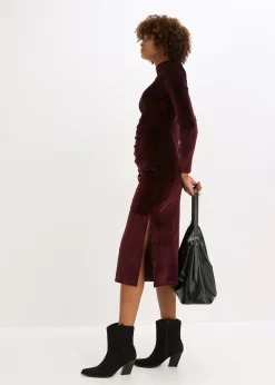 Hot Vestido midi de terciopelo suave Mujer Vestidos