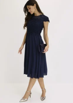 Best Vestido midi de tul delicado con encaje Mujer Vestidos|Ropa Elegante