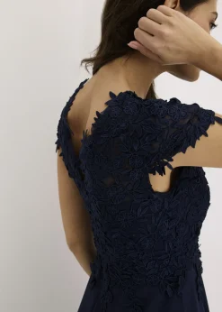 Best Vestido midi de tul delicado con encaje Mujer Vestidos|Ropa Elegante