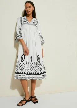 Hot Vestido midi de viscosa fluida Mujer Vestidos