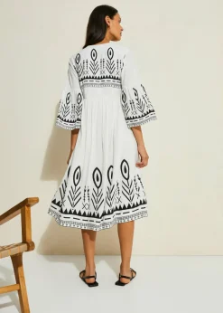 Hot Vestido midi de viscosa fluida Mujer Vestidos