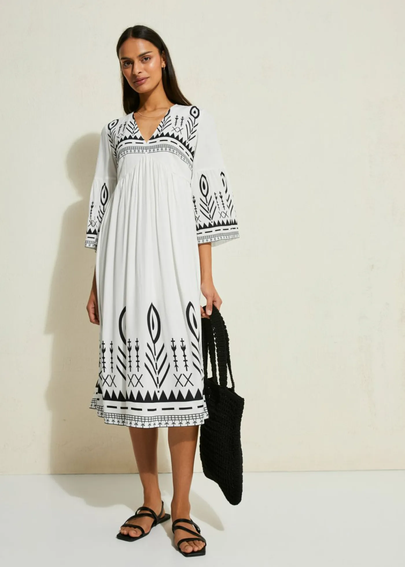 Hot Vestido midi de viscosa fluida Mujer Vestidos
