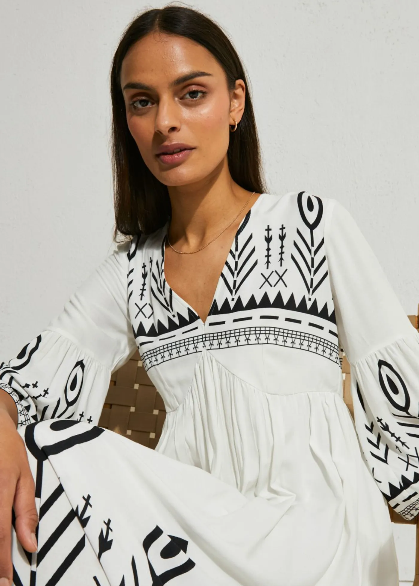 Hot Vestido midi de viscosa fluida Mujer Vestidos
