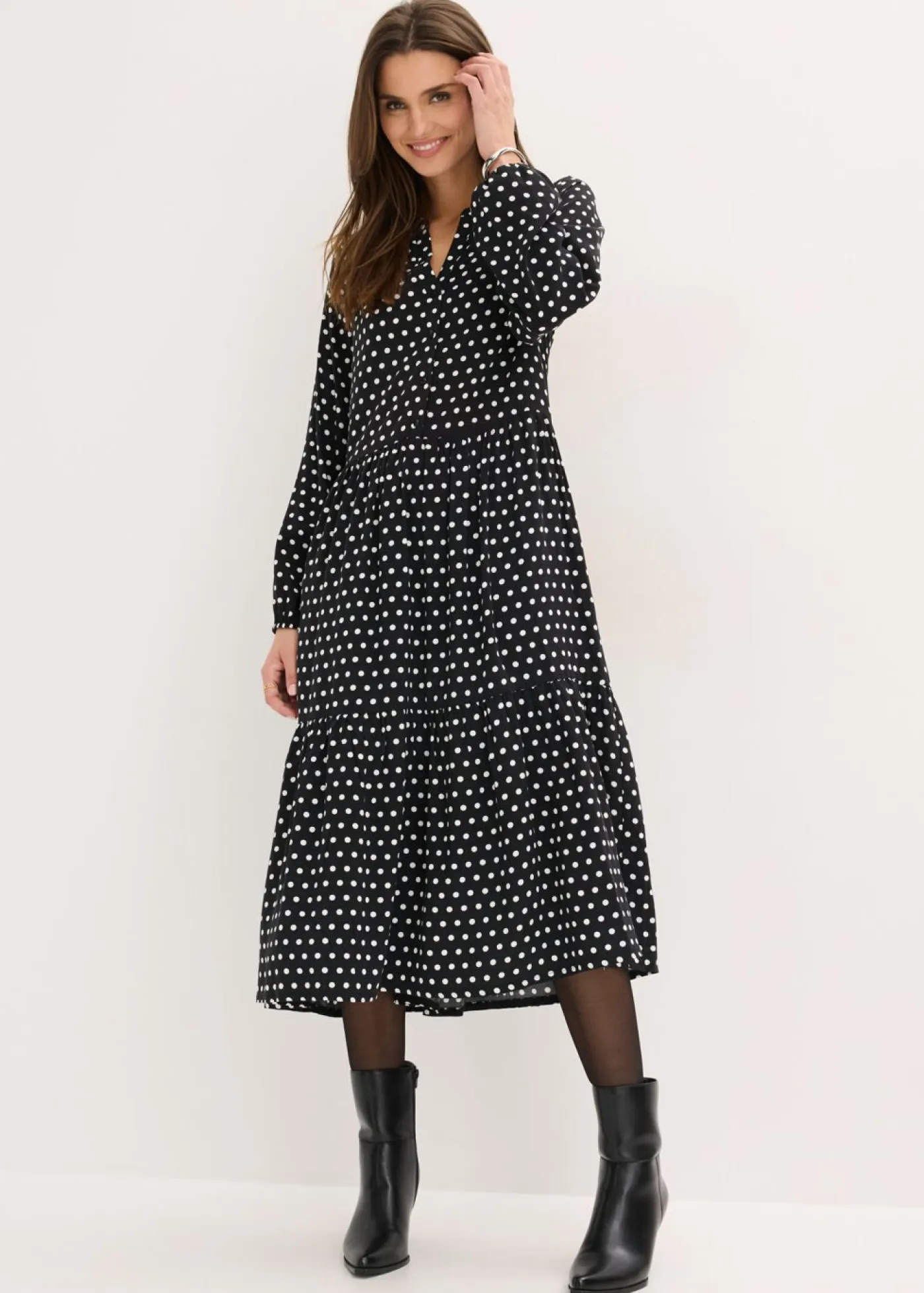 Sale Vestido midi de viscosa fluida Mujer Vestidos