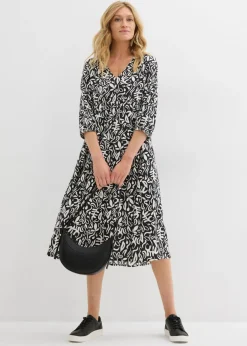 Outlet Vestido midi de viscosa fluida Mujer Vestidos