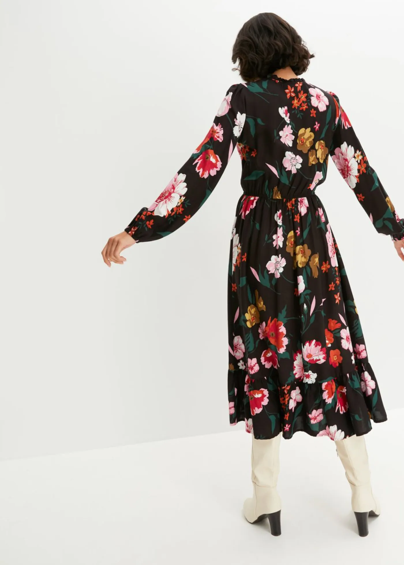 Sale Vestido midi de viscosa fluida Mujer Vestidos