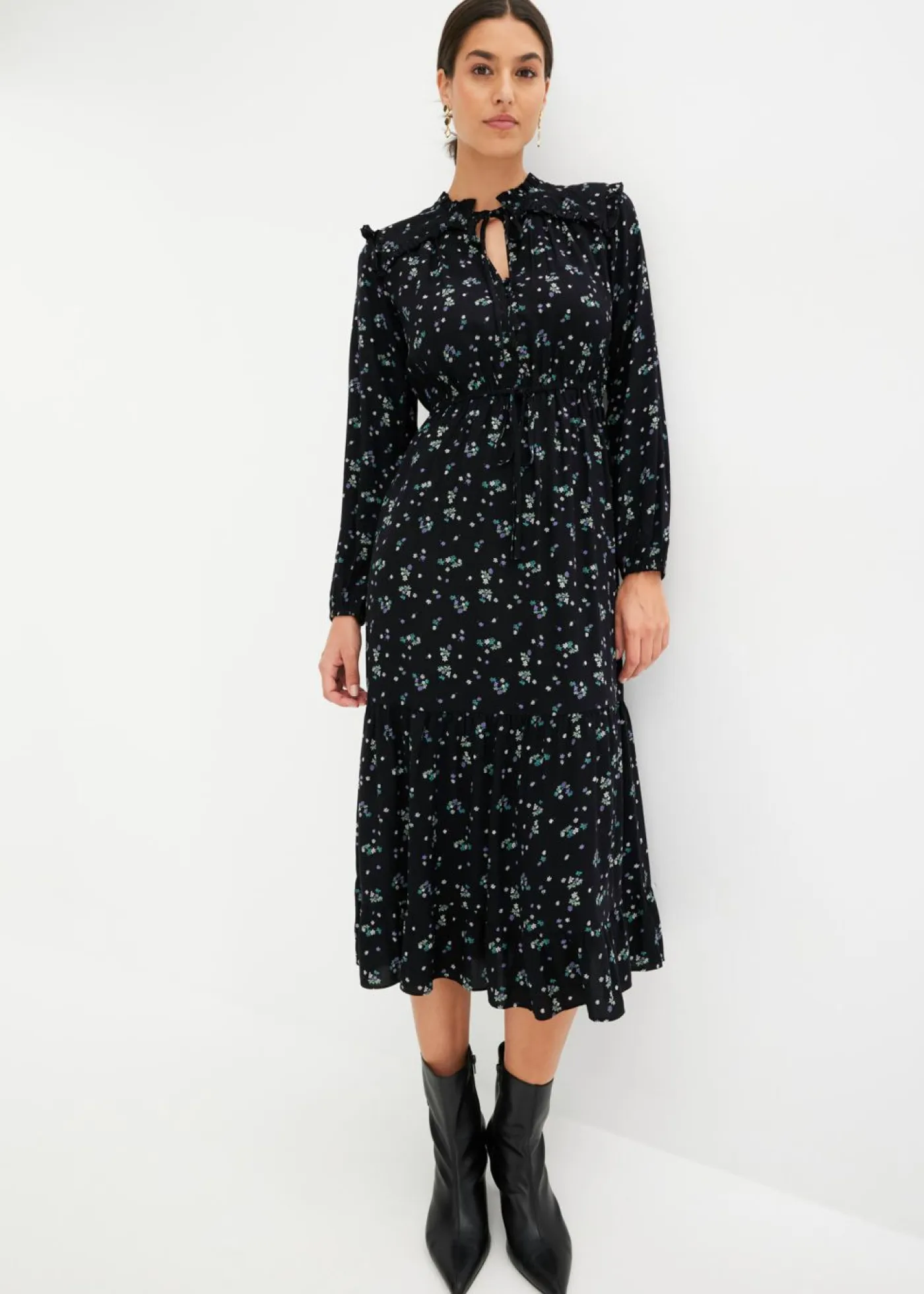 Hot Vestido midi de viscosa pura Mujer Vestidos
