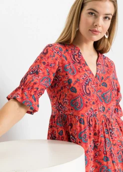 Clearance Vestido midi de viscosa pura Mujer Vestidos