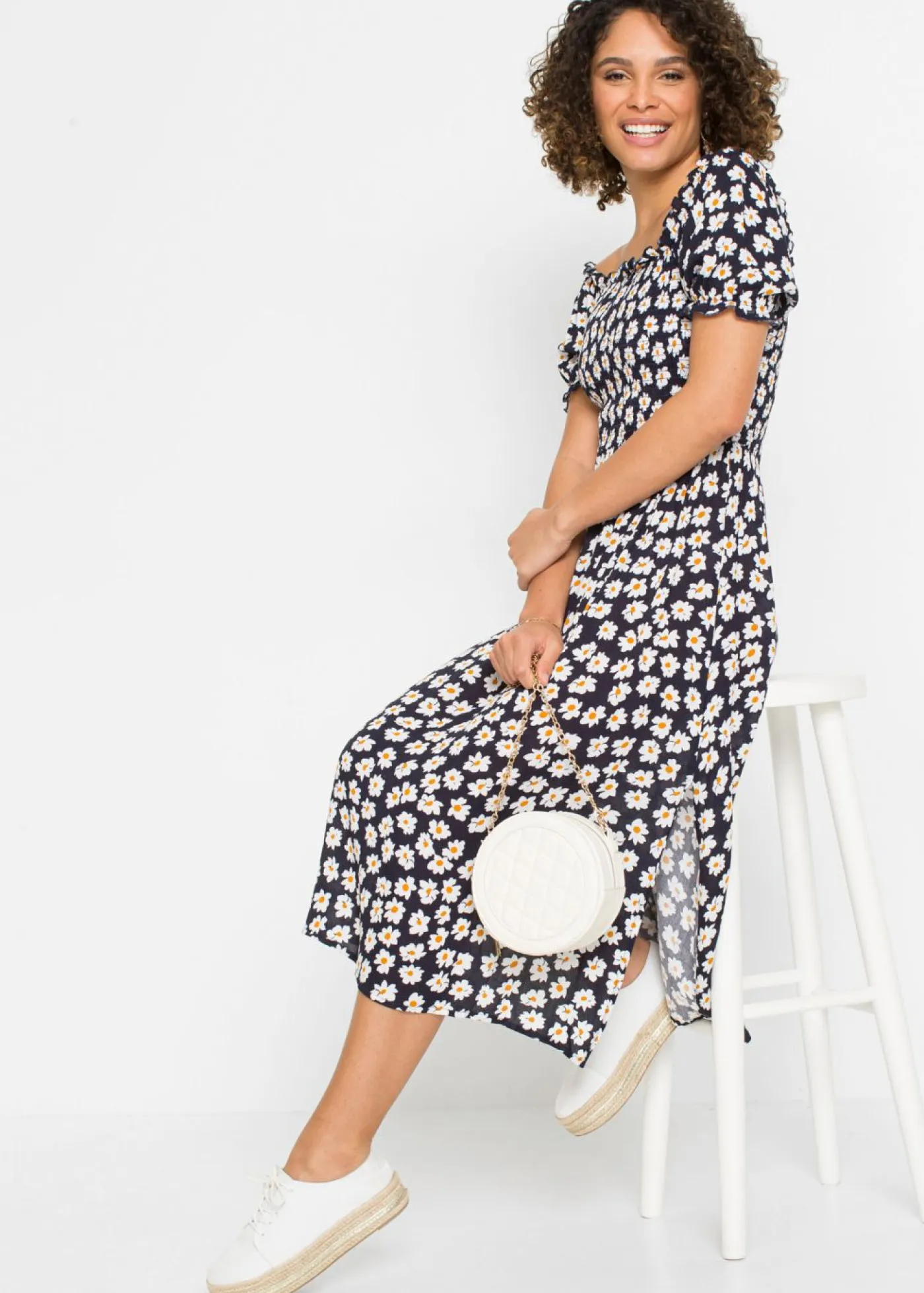Vestido midi de viscosa pura Mujer Vestidos