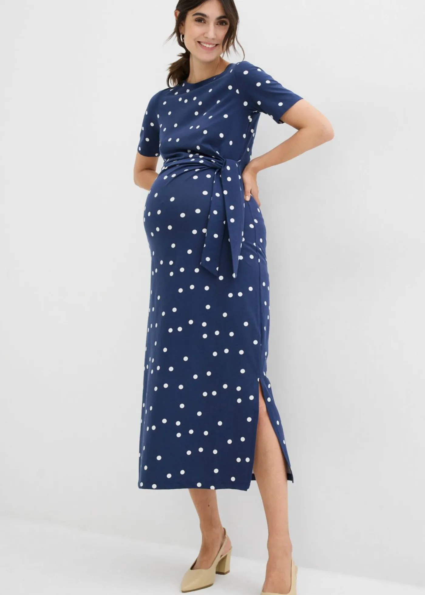 New Vestido midi premamá de punto de algodón orgánico Mujer Premamá