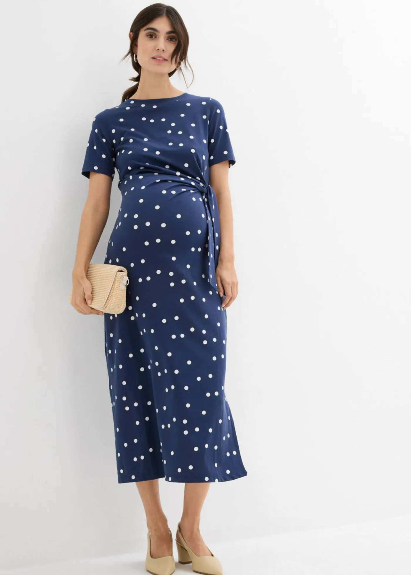 New Vestido midi premamá de punto de algodón orgánico Mujer Premamá