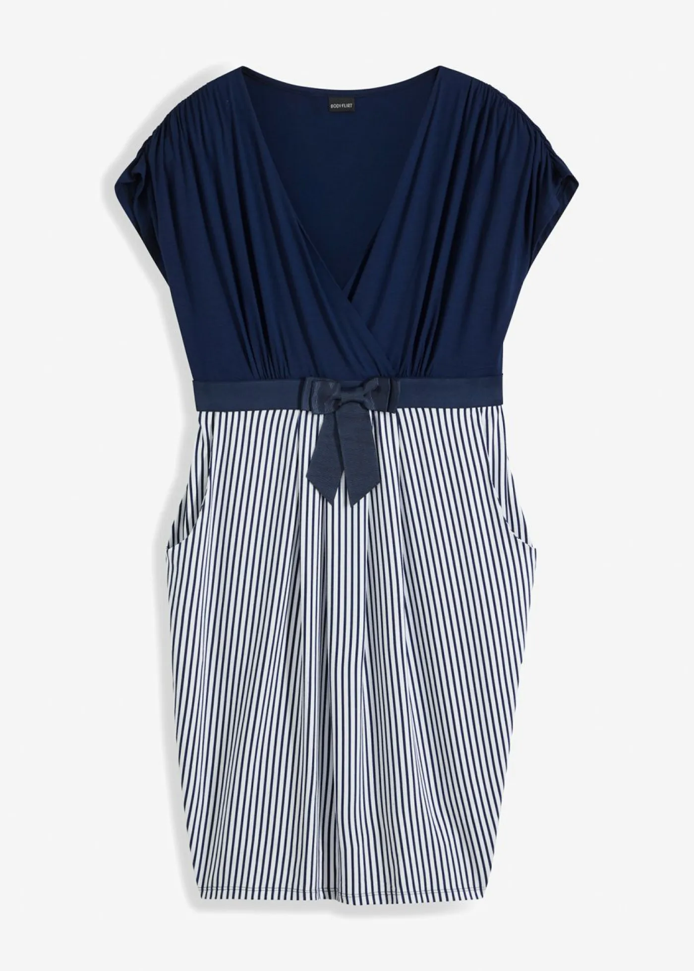 Vestido peplum con lazo en la cintura Mujer Vestidos