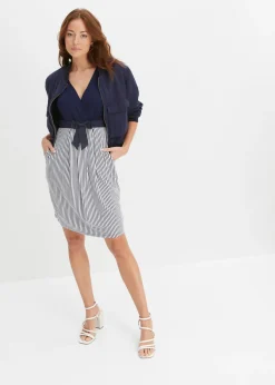 Vestido peplum con lazo en la cintura Mujer Vestidos