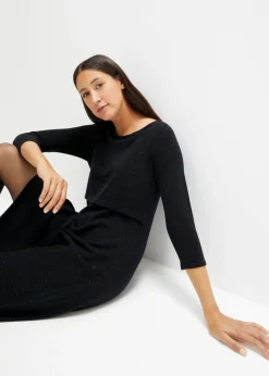 Discount Vestido premamá y de lactancia 2 en 1 con hilo brillante Mujer Premamá