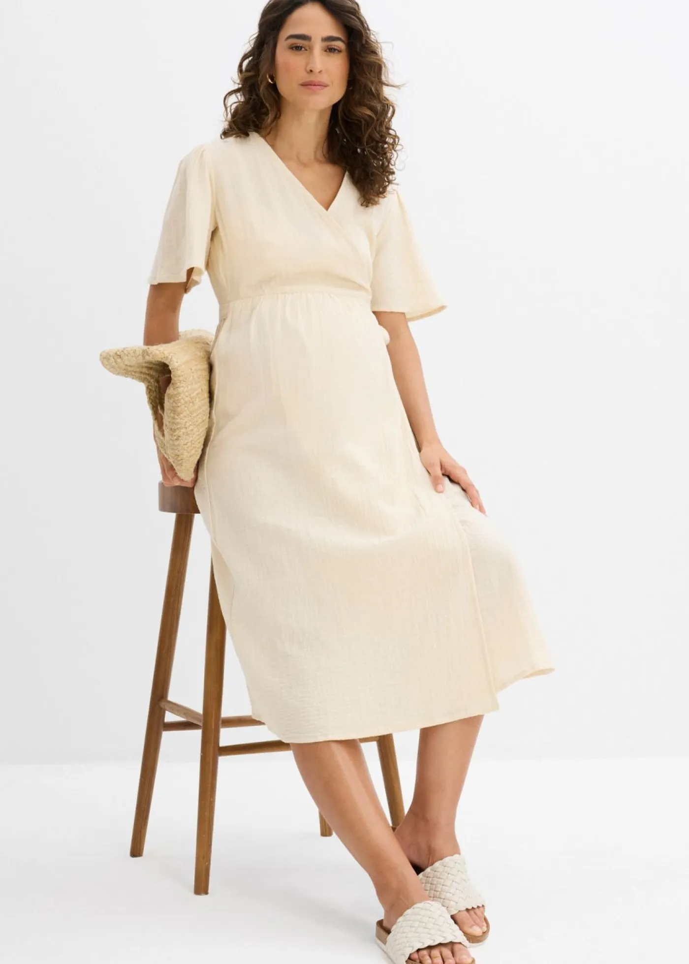Vestido premamá/de lactancia de muselina de algodón Mujer Premamá
