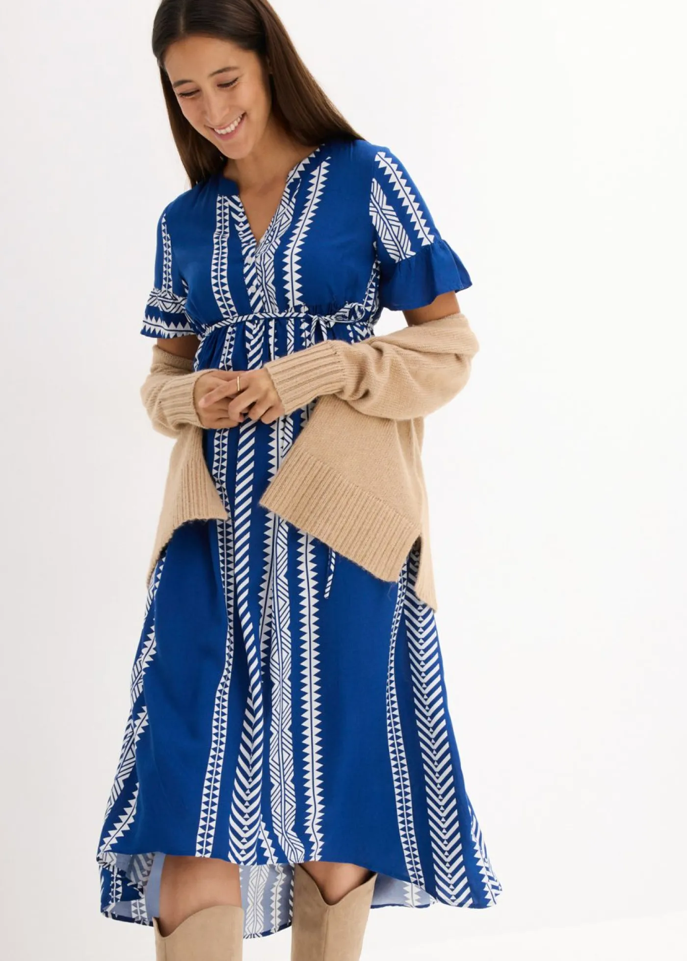Vestido premamá/de lactancia 2 en 1 de viscosa fluida Mujer Premamá