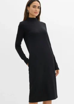 Best Vestido Punto di Roma con cuello alto Mujer Básicos|Vestidos