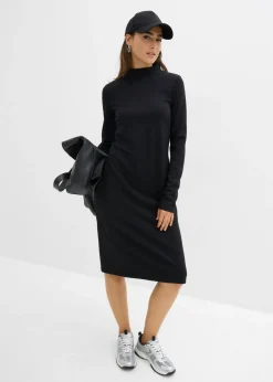 Best Vestido Punto di Roma con cuello alto Mujer Básicos|Vestidos