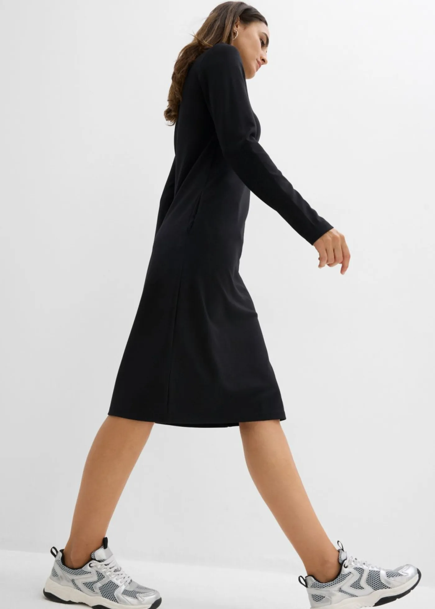 Best Vestido Punto di Roma con cuello alto Mujer Básicos|Vestidos