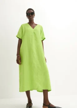 New Vestido tipo caftán de lino puro Mujer Premium|Vestidos