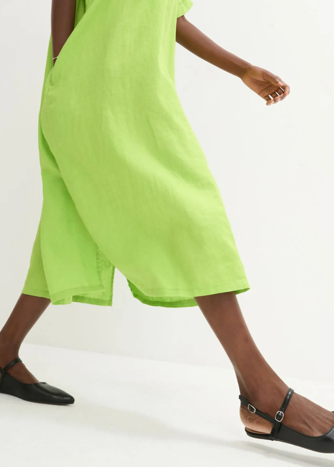 New Vestido tipo caftán de lino puro Mujer Premium|Vestidos