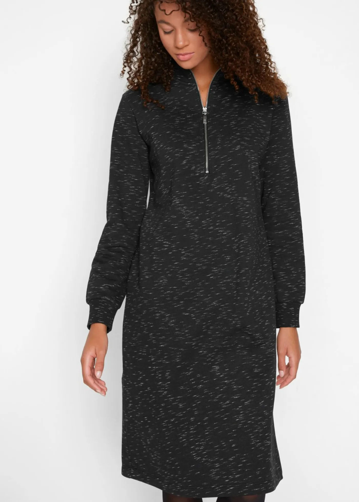 Clearance Vestido tipo sudadera con cuello troyer Mujer Ropa Cómoda|Vestidos